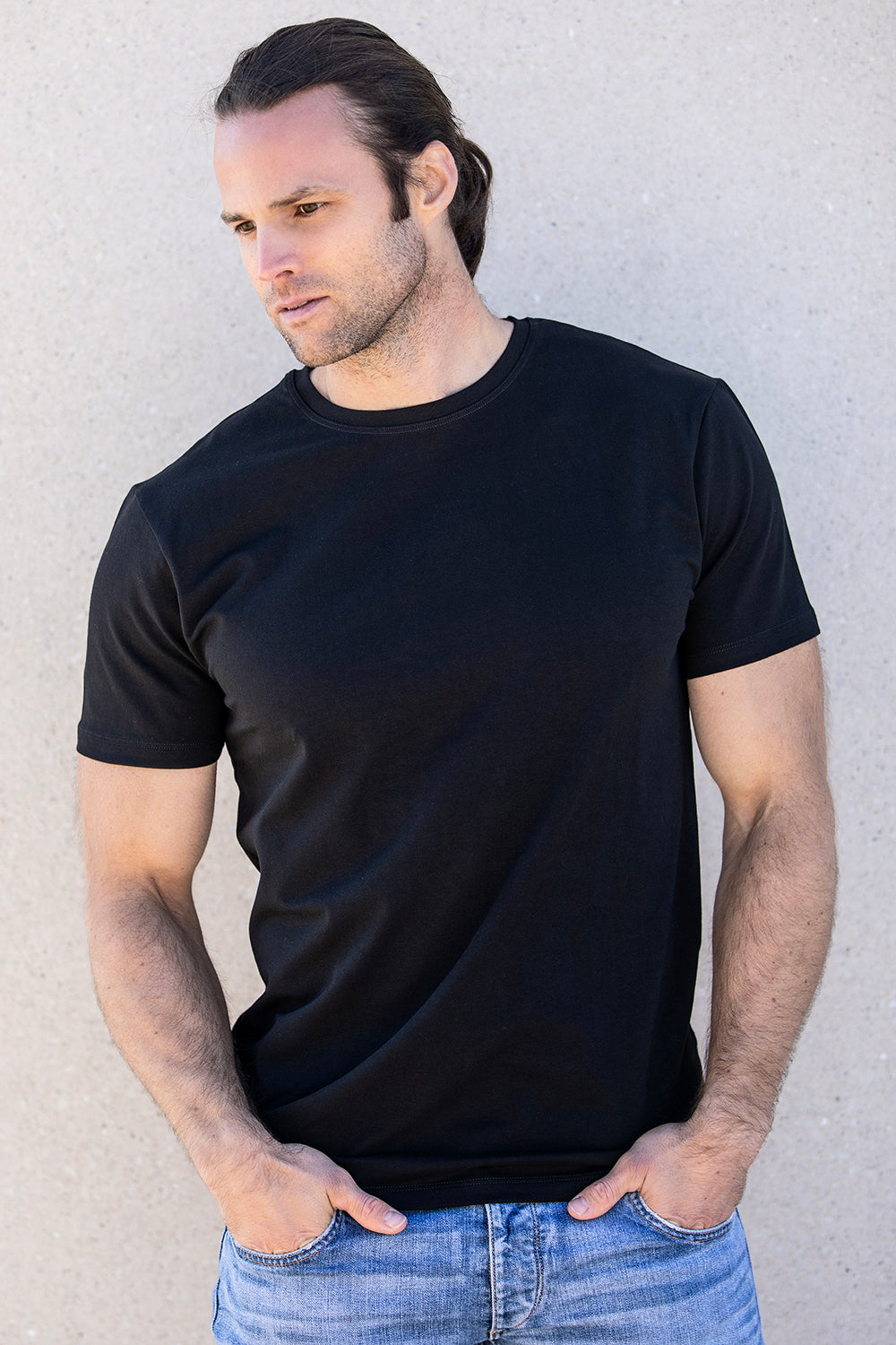 mens organic cotton tshirt- black - fair trade ethically made