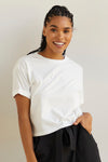 womens 100% organic cotton relaxed crop t-shirt- undyed dye free - fair trade ethically made