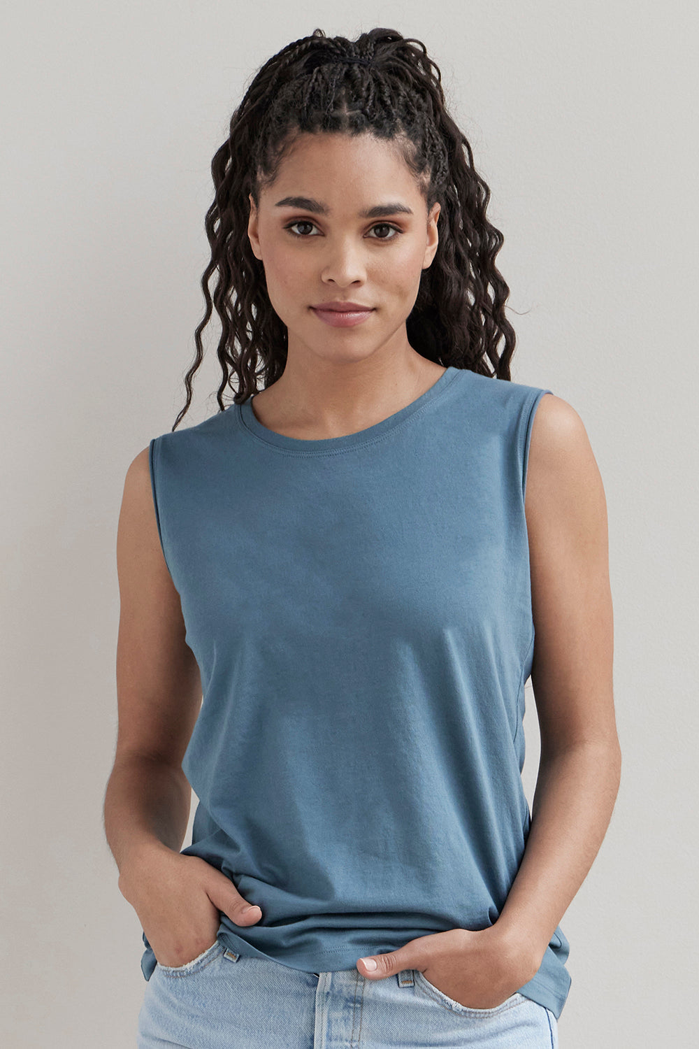 Women's 100% Organic Cotton Sleeveless Tee (Discontinued Color)