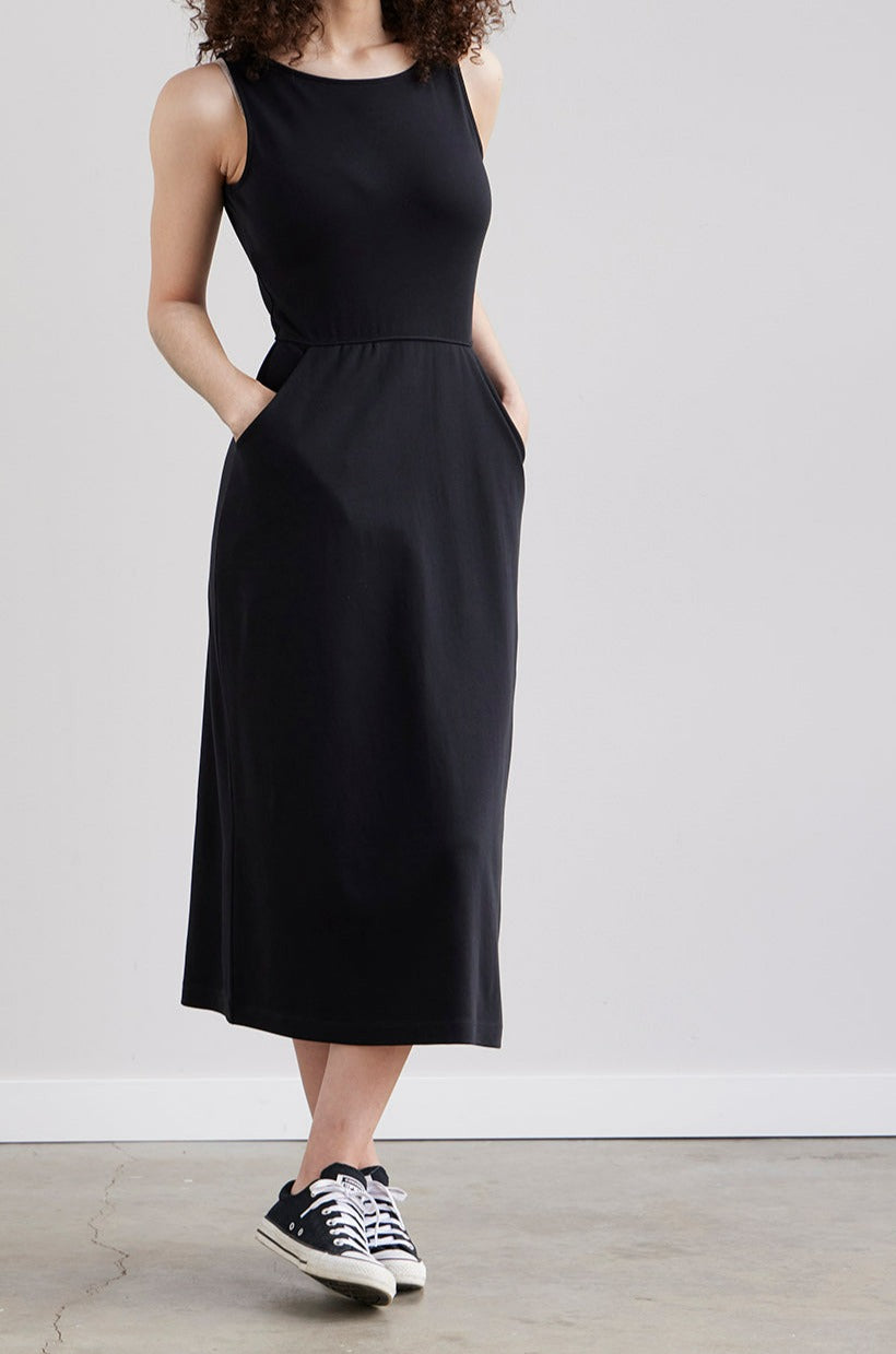 Women's Sleeveless Midi Dress, 100% Organic Cotton