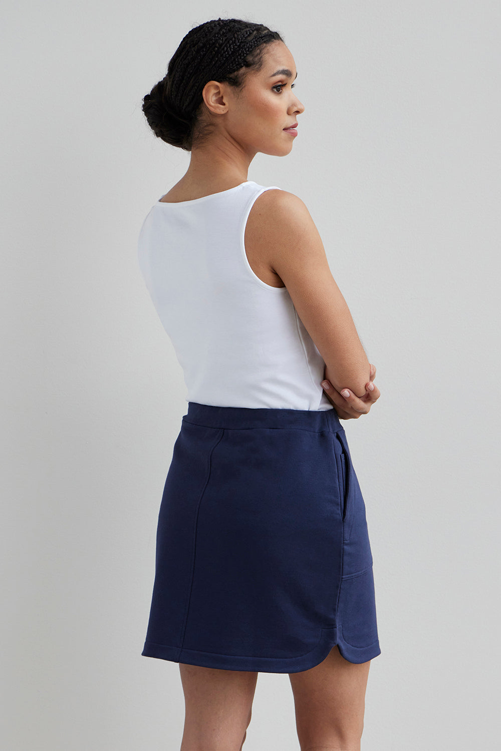 Women\'s Organic Cotton Mini Skirt | French Terry Mini Skirt | Fair Indigo