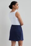 organic cotton pocket mini skirt - navy blue - fair indigo -fair trade - ethically made