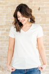 womens organic 100% cotton relaxed pocket v-neck t-shirt - dye free undyed - fair indigo fair trade ethically made
