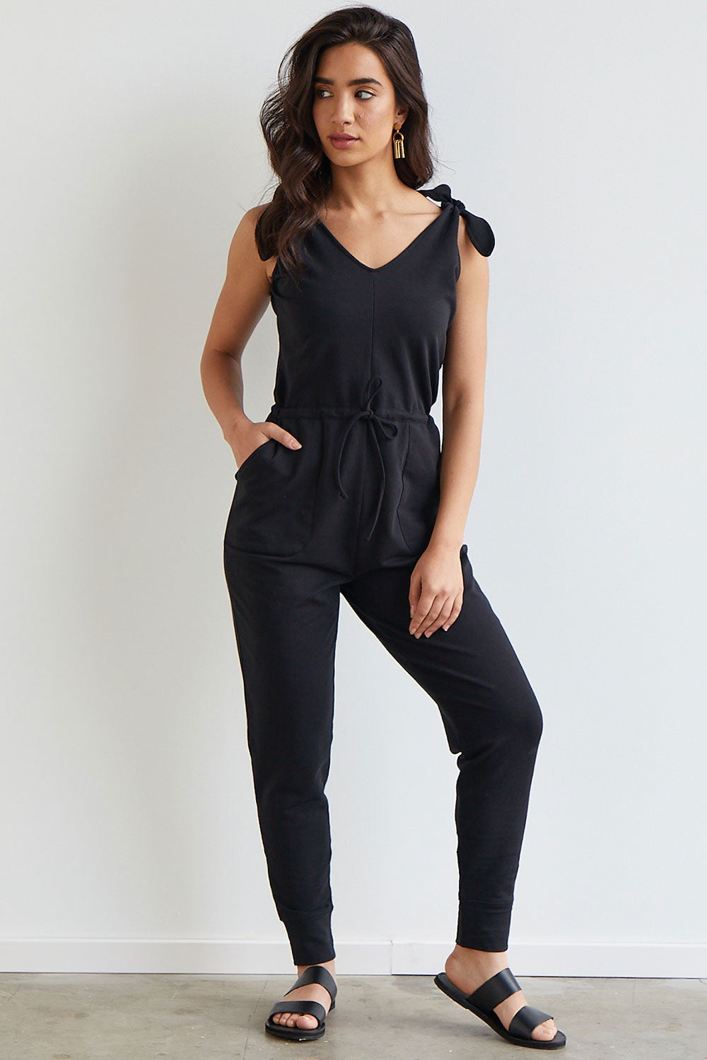 Women's Organic French Terry Jumpsuit XS / Black