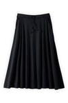 womens 100% organic cotton midi skirt with pockets - black - fair trade ethically made
