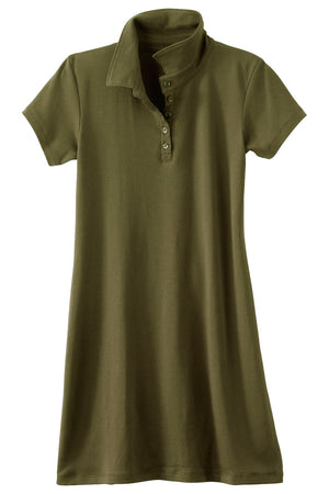 womens organic cotton polo dress- olive green - fair trade ethically made