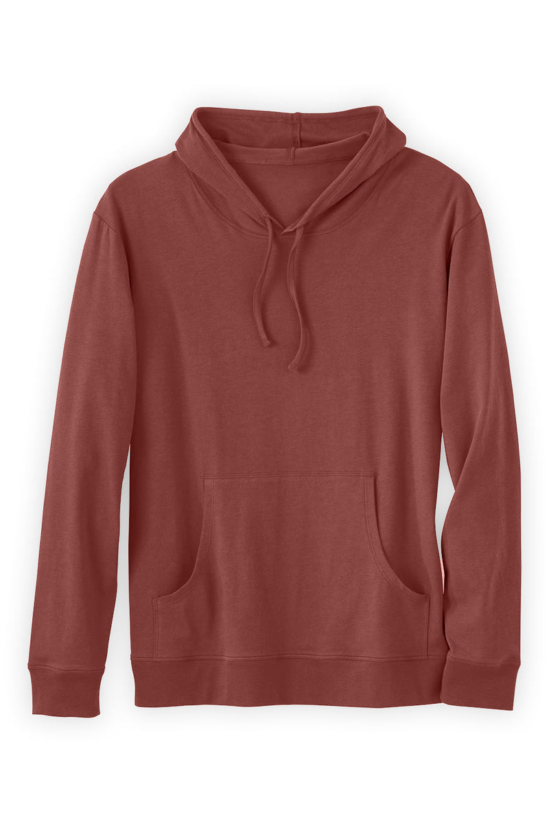 unisex organic cotton long sleeve hoodie- copper orange - fair trade ethically made