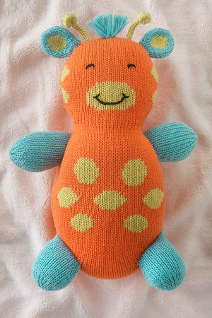 jiffy the giraffe organic cotton stuffed animal - ethically made - fair trade - fair indigo - joobles