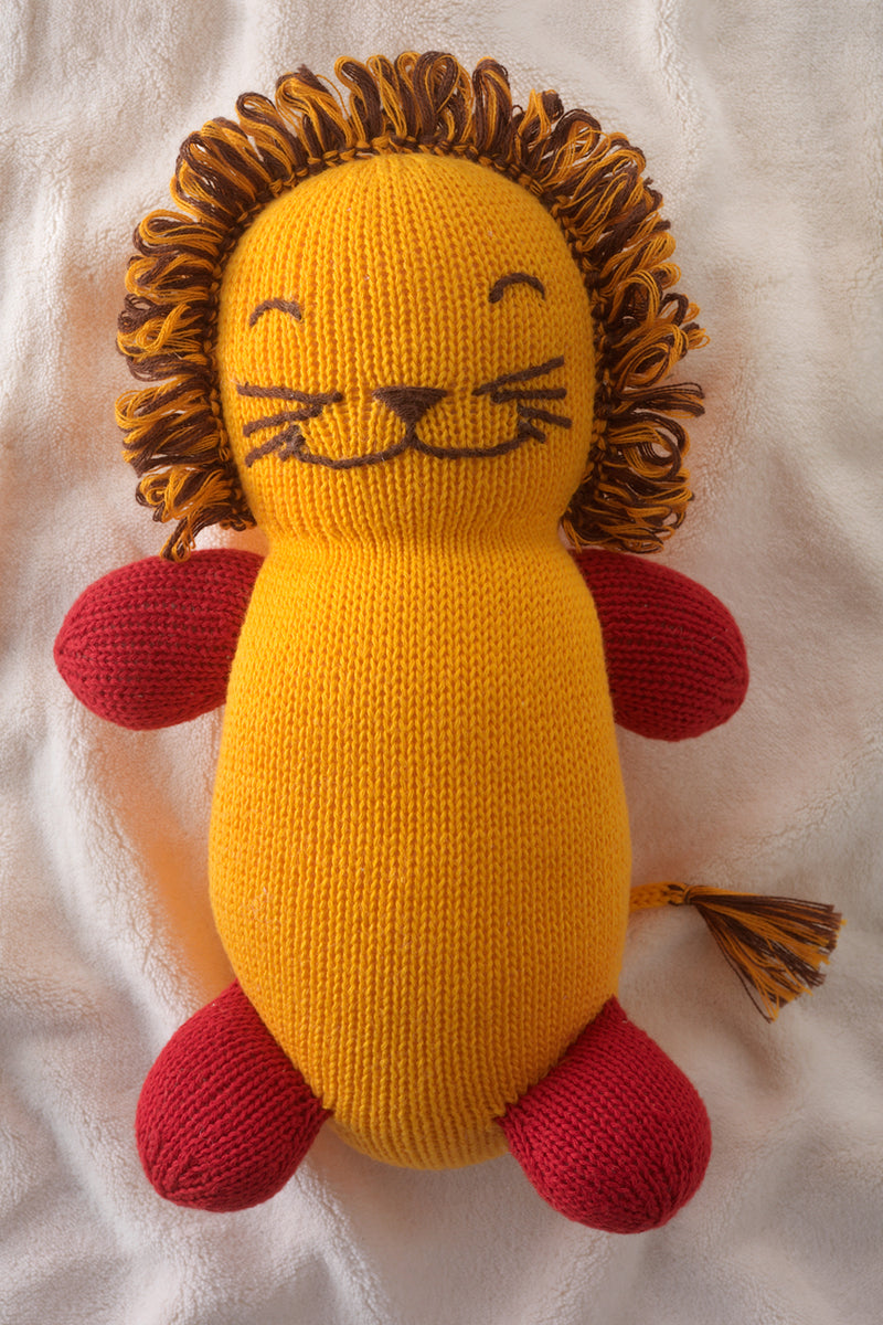 roar the lion organic cotton stuffed animal - ethically made - fair trade - fair indigo - joobles